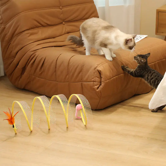 S-Shaped Foldable Cat Tunnel Toy for Pets