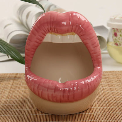 Creative Ceramic Big Lips Ashtray for Home Decor