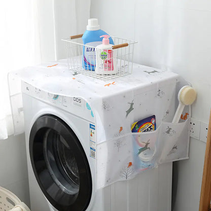 Waterproof PEVA Printed Refrigerator Cover with Pockets