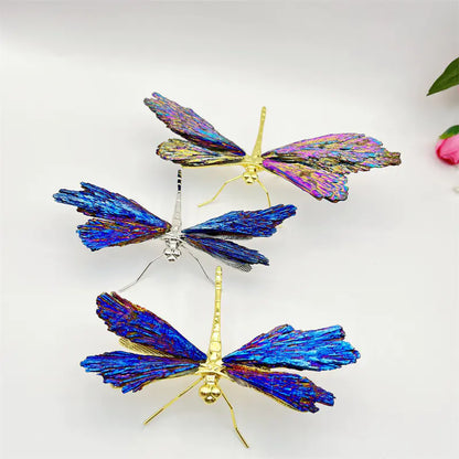Colorful Electroplated Dragonfly Crystal Decor Piece