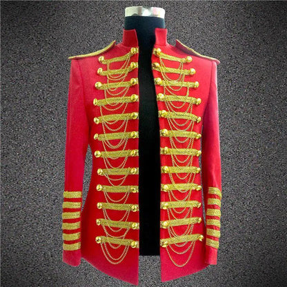 Men's Military Style Nightclub DJ Outfit with Chains