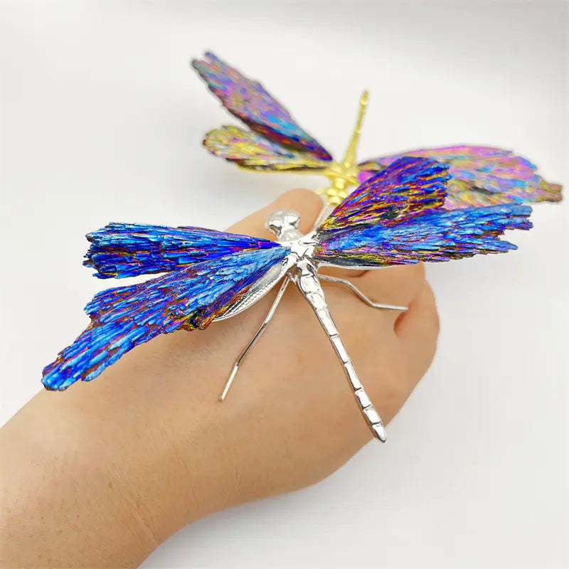 Colorful Electroplated Dragonfly Crystal Decor Piece