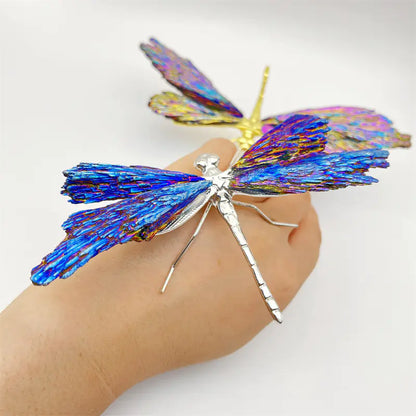 Colorful Electroplated Dragonfly Crystal Decor Piece