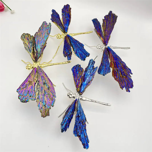 Colorful Electroplated Dragonfly Crystal Decor Piece