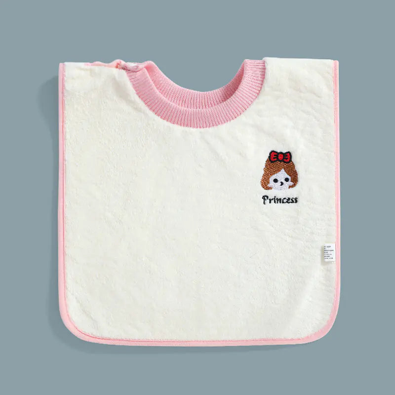 Embroidered Baby Bib and Wash Towel Set