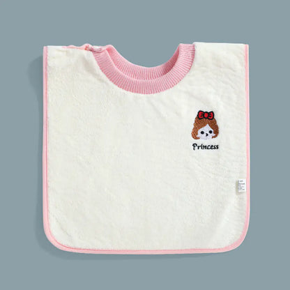 Embroidered Baby Bib and Wash Towel Set