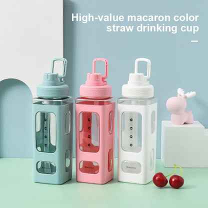 Outdoor Plastic Water Bottle with Straw, 800/1000ML