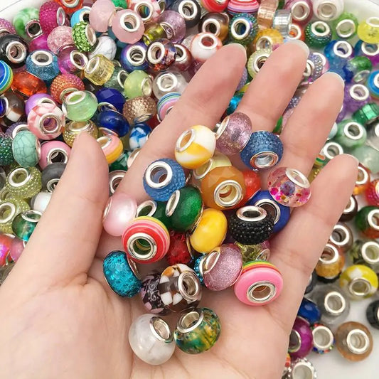 20pcs Colorful Resin Round Rhinestone Spacer Beads