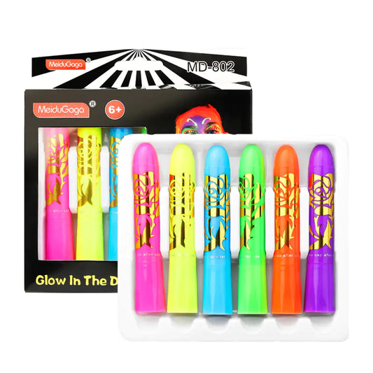 Glow-in-the-Dark Face Paint Crayon Set for Halloween