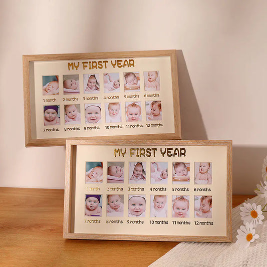 Baby's One-Year Growth Photo Frame Set for Wall