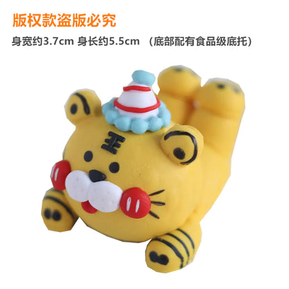 Cute Polymer Clay Tiger Birthday Hat Decoration