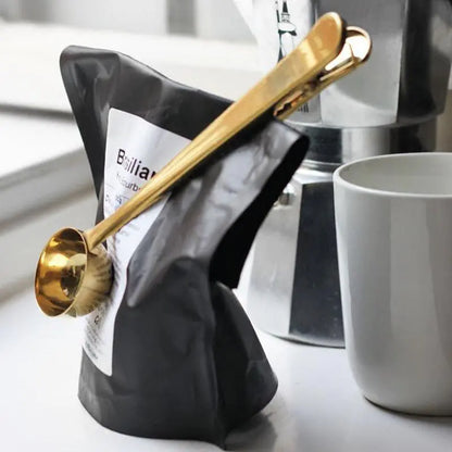 2-in-1 Spoon Clip, Brass Stainless Steel Sealing Clip