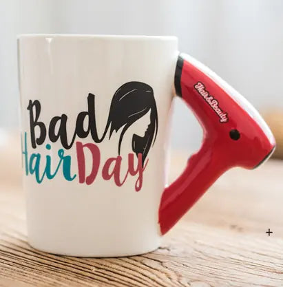 Cute Makeup Tools Ceramic Mug with Boot and Hairdryer