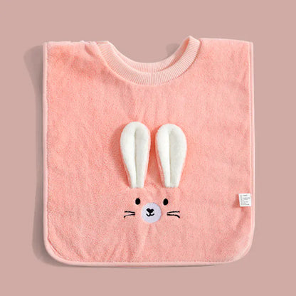 Embroidered Baby Bib and Wash Towel Set