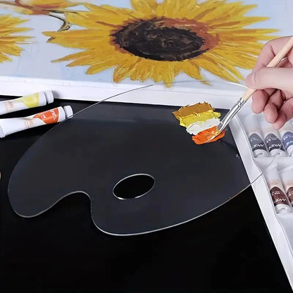 Hand-held Transparent Elliptical Art Palette (1pc)