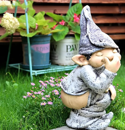 Naughty Garden Gnome Outdoor Statue Lawn Ornament Decor